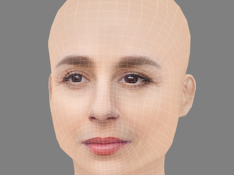 Aya Cash Head - No Hair - Low poly head for game 3D Model