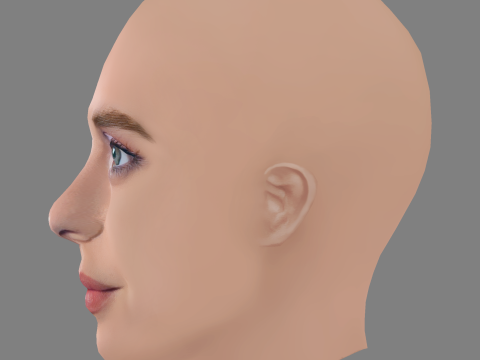 Bel Powley Head - No Hair - Low poly head for game 3D Model