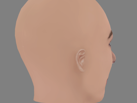 Bel Powley Head - No Hair - Low poly head for game 3D Model