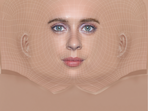 Bel Powley Head - No Hair - Low poly head for game 3D Model