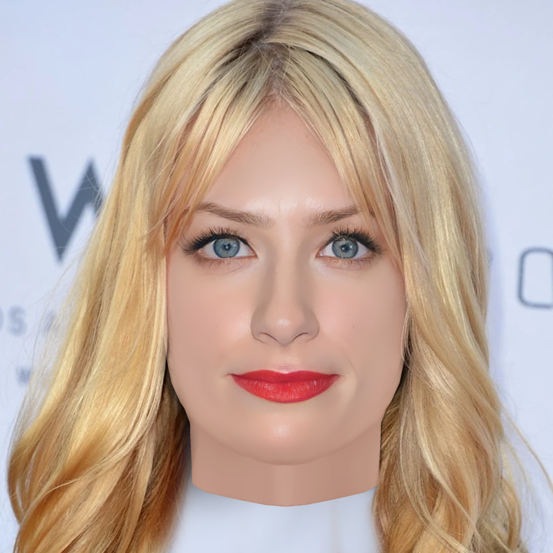 Beth Behrs Head - No Hair - Low poly head for game 3D 모델 .c4d .max .obj .3ds .fbx .stl .blend