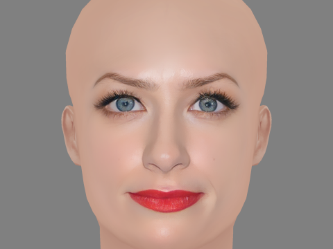 Beth Behrs Head - No Hair - Low poly head for game 3D 모델