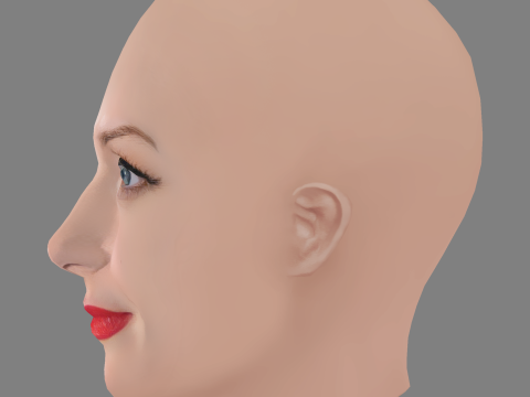 Beth Behrs Head - No Hair - Low poly head for game 3D 모델