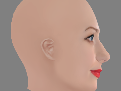 Beth Behrs Head - No Hair - Low poly head for game 3D 모델