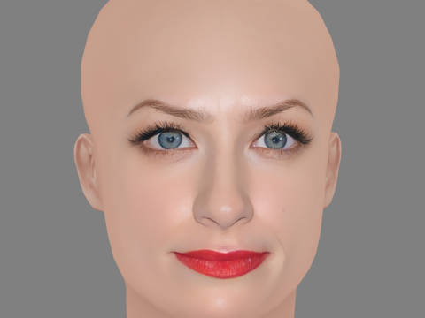 Beth Behrs Head - No Hair - Low poly head for game 3D 모델