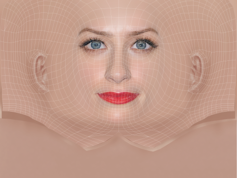 Beth Behrs Head - No Hair - Low poly head for game 3D 모델