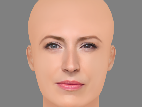 Beth Riesgraf Head - No Hair - Low poly head for game Modèle 3D