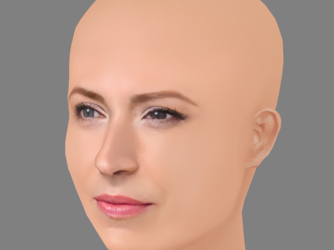 Beth Riesgraf Head - No Hair - Low poly head for game Modèle 3D