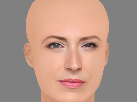 Beth Riesgraf Head - No Hair - Low poly head for game Modèle 3D