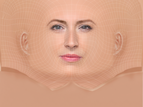 Beth Riesgraf Head - No Hair - Low poly head for game Modèle 3D