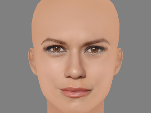 Bethany Joy Lenz Head - No Hair - Low poly head for game 3D Model