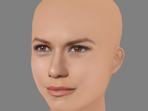 Bethany Joy Lenz Head - No Hair - Low poly head for game 3D Model