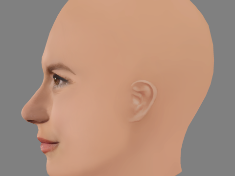 Bethany Joy Lenz Head - No Hair - Low poly head for game 3D Model