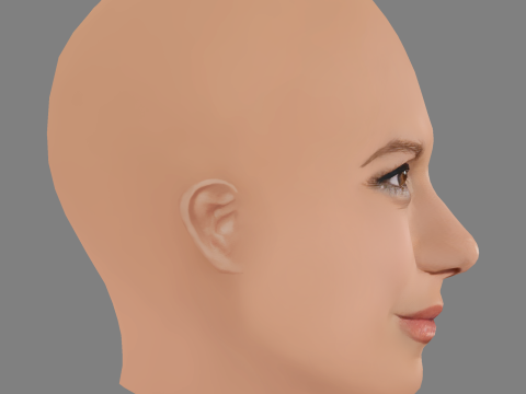 Bethany Joy Lenz Head - No Hair - Low poly head for game 3D Model