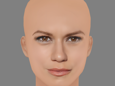 Bethany Joy Lenz Head - No Hair - Low poly head for game 3D Model