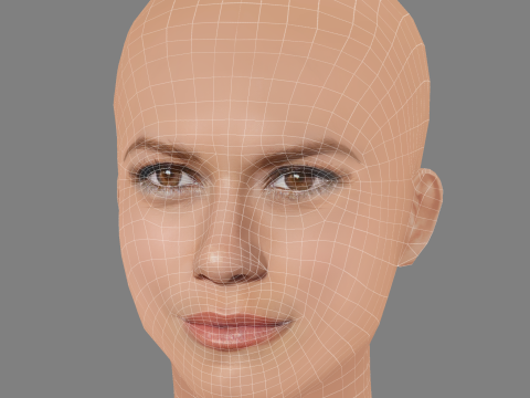 Bethany Joy Lenz Head - No Hair - Low poly head for game 3D Model