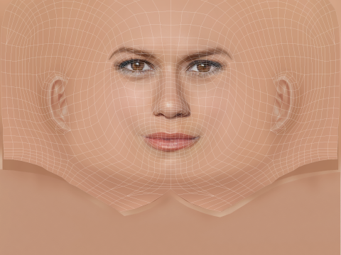 Bethany Joy Lenz Head - No Hair - Low poly head for game 3D Model