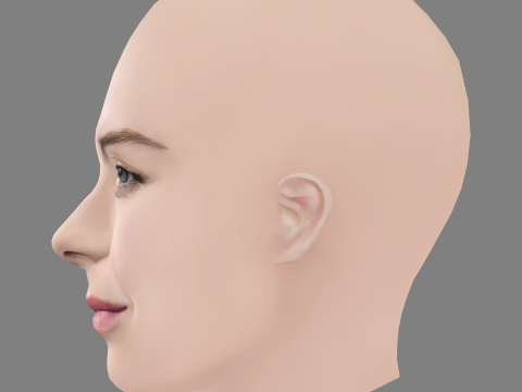 Betty Gilpin Head - No Hair - Low poly head for game Model 3D