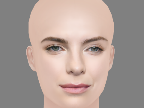 Betty Gilpin Head - No Hair - Low poly head for game Model 3D