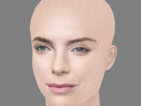Betty Gilpin Head - No Hair - Low poly head for game Model 3D