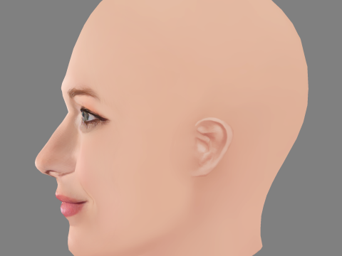 Blake Lively Head - No Hair - Low poly head for game Modelo 3D