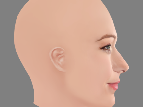 Blake Lively Head - No Hair - Low poly head for game Modelo 3D