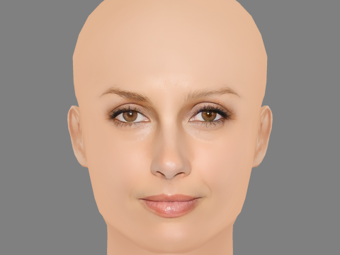 Bridget Moynahan Head - No Hair - Low poly head for game Modello 3D