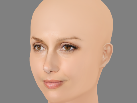 Bridget Moynahan Head - No Hair - Low poly head for game Modello 3D