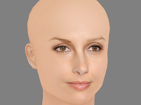 Bridget Moynahan Head - No Hair - Low poly head for game Modello 3D