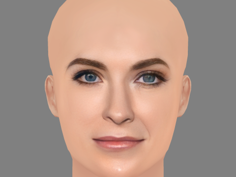 Bridget Regan Head - No Hair - Low poly head for game 3D मॉडल