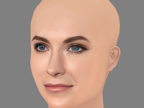 Bridget Regan Head - No Hair - Low poly head for game 3D मॉडल
