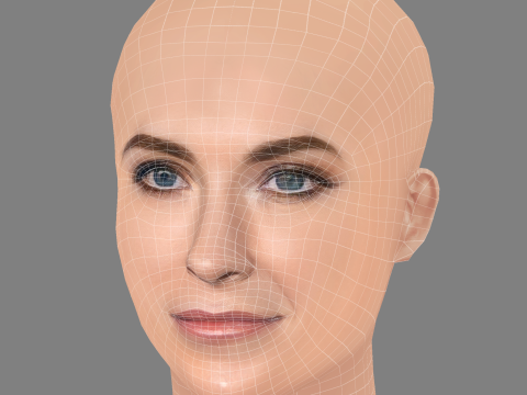 Bridget Regan Head - No Hair - Low poly head for game 3D मॉडल