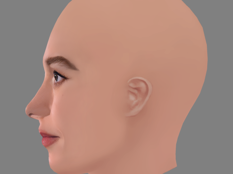 Brie Larson Head - No Hair - Low poly head for game 3D Модель