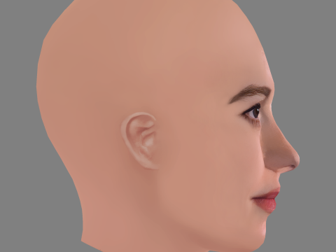 Brie Larson Head - No Hair - Low poly head for game 3D Модель