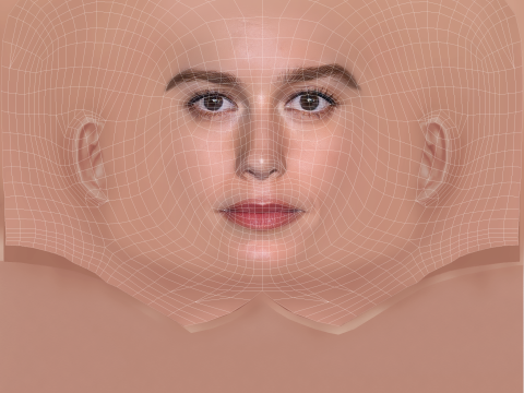 Brie Larson Head - No Hair - Low poly head for game 3D Модель