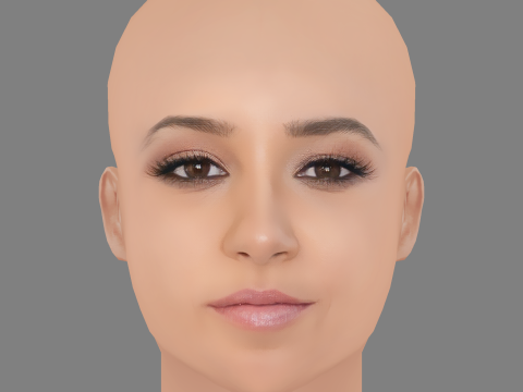 Britt Baron Head - No Hair - Low poly head for game Model 3D