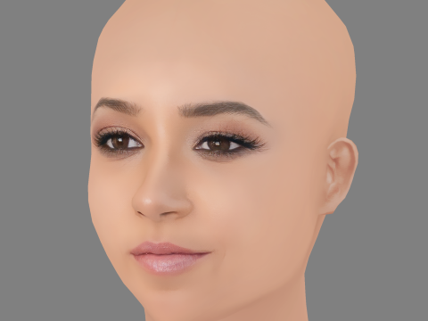 Britt Baron Head - No Hair - Low poly head for game Model 3D