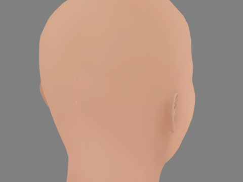 Britt Baron Head - No Hair - Low poly head for game Model 3D