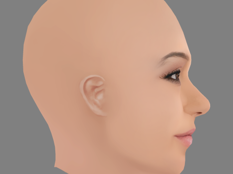 Britt Baron Head - No Hair - Low poly head for game Model 3D