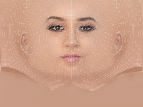 Britt Baron Head - No Hair - Low poly head for game Model 3D