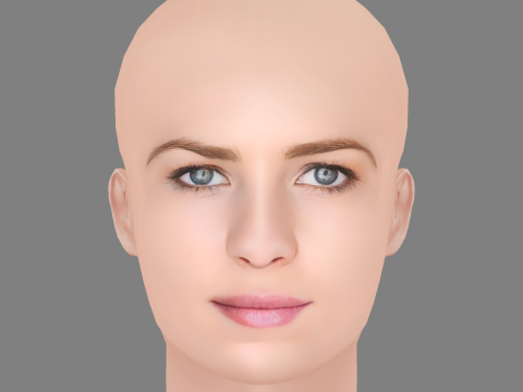 Britt Robertson Head - No Hair - Low poly head for game 3D 模型