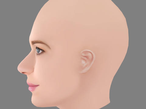 Britt Robertson Head - No Hair - Low poly head for game 3D 模型