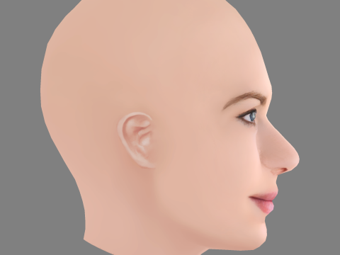 Britt Robertson Head - No Hair - Low poly head for game 3D 模型