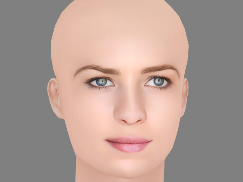 Britt Robertson Head - No Hair - Low poly head for game 3D 模型