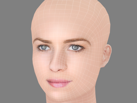 Britt Robertson Head - No Hair - Low poly head for game 3D 模型