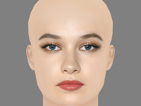 Cailee Spaeny Head - No Hair - Low poly head for game 3D Model