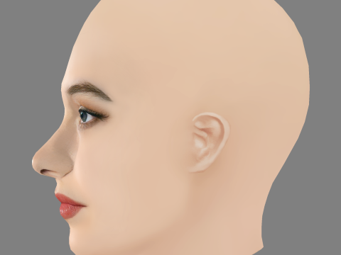 Cailee Spaeny Head - No Hair - Low poly head for game 3D Model