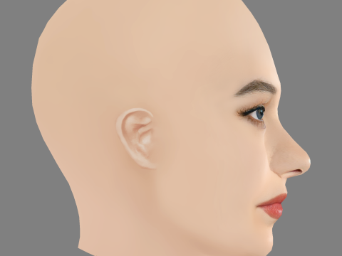 Cailee Spaeny Head - No Hair - Low poly head for game 3D Model