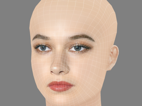 Cailee Spaeny Head - No Hair - Low poly head for game 3D Model