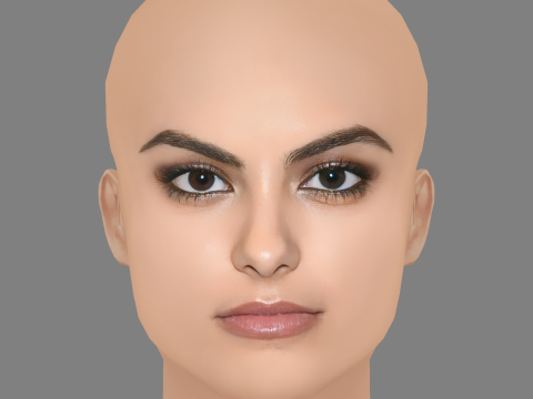 Camila Mendes Head - No Hair - Low poly head for game 3D Model